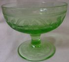 Cloverleaf Green Sherbet 3" Hazel Atlas Glass Company