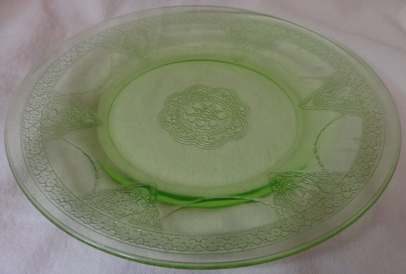 Georgian Green Lunch Plate 8&quot; Federal Glass Company