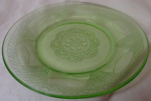Georgian Green Sherbet Plate 6" Federal Glass Company