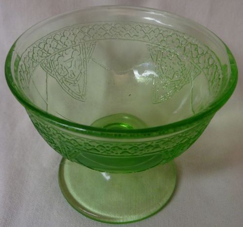 Georgian Green Sherbet Federal Glass Company