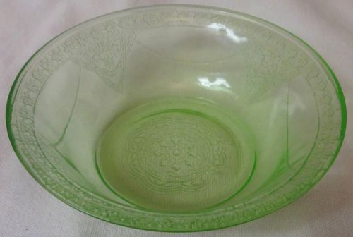 Georgian Green Berry Bowl 4.5" Federal Glass Company