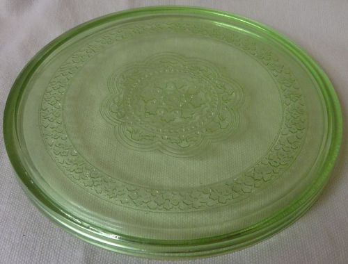 Georgian Green Hot Plate 5" Federal Glass Company