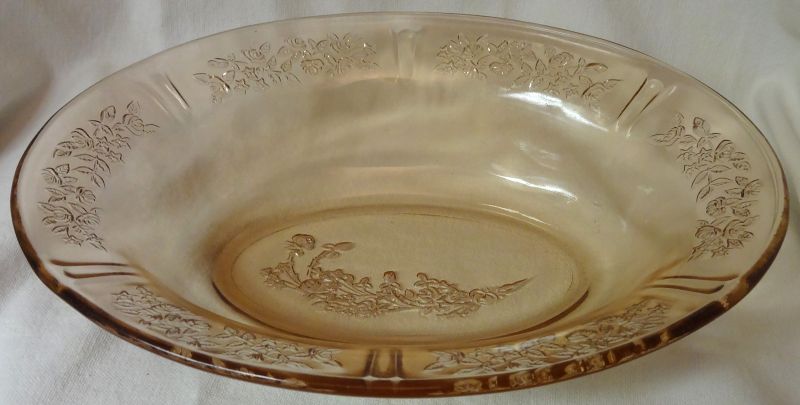 Sharon Pink Bowl 9.5&quot; Oval Federal Glass Company