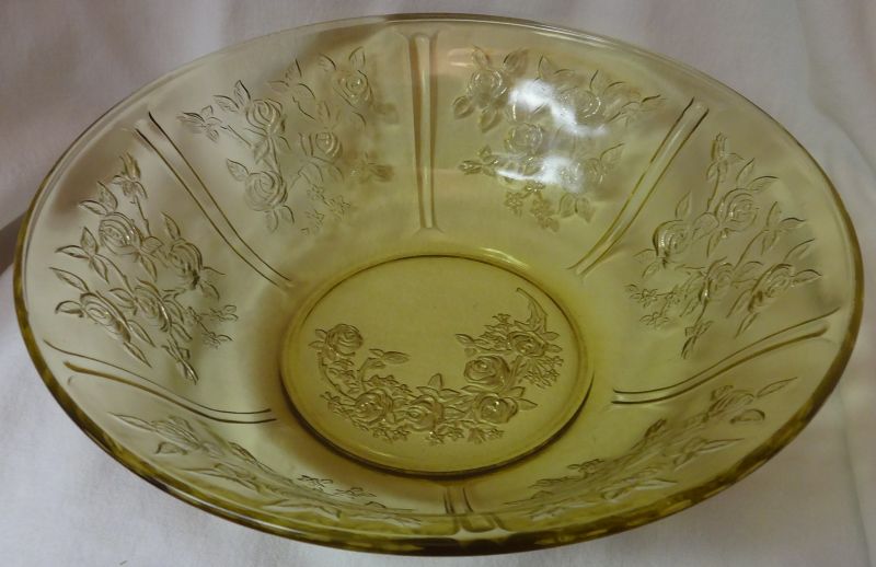 Sharon Amber Fruit Bowl 10.5&quot; Federal Glass Company