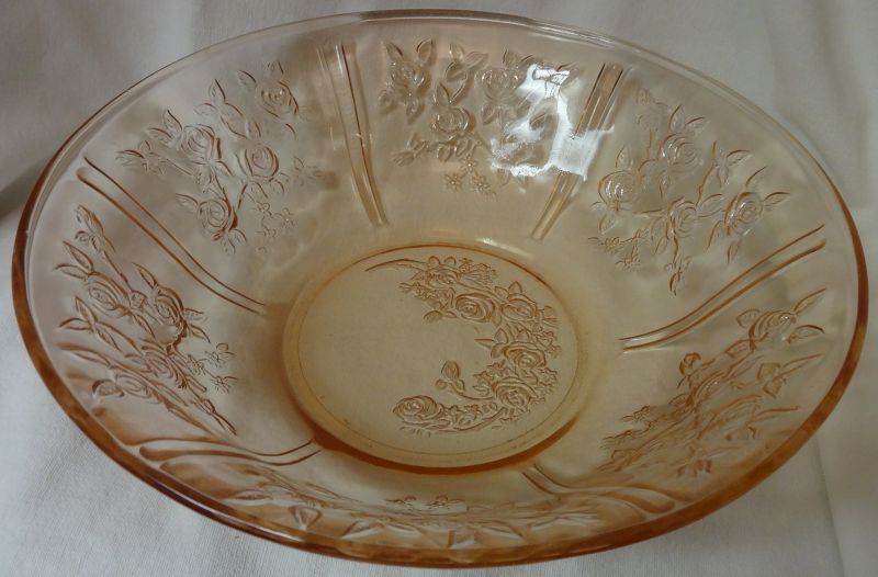 Sharon Pink Fruit Bowl 10.5&quot; Federal Glass Company
