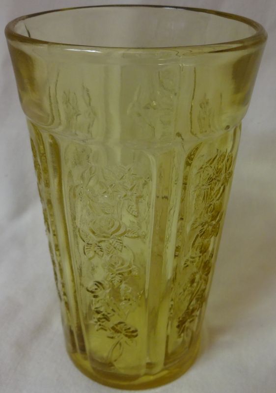 Sharon Amber Ice Tea Tumbler Thick 5.25&quot; Federal Glass Company