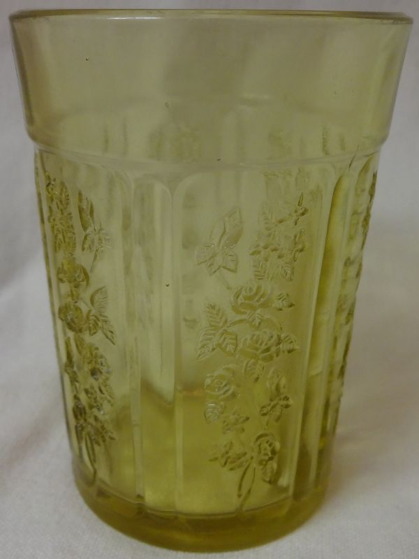 Sharon Amber Water Tumbler Thick 4 1/8&quot; Federal Glass Companu