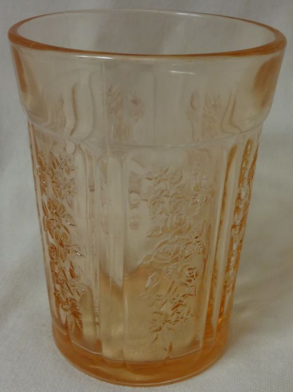 Sharon Pink Water Tumbler Thick 4 1/8&quot; Federal Glass Company