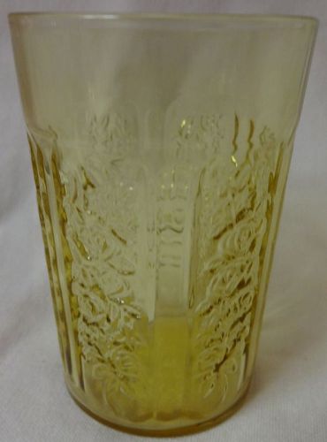 Sharon Amber Water Tumbler Thin 4 1/8" 9 oz Federal Glass Company