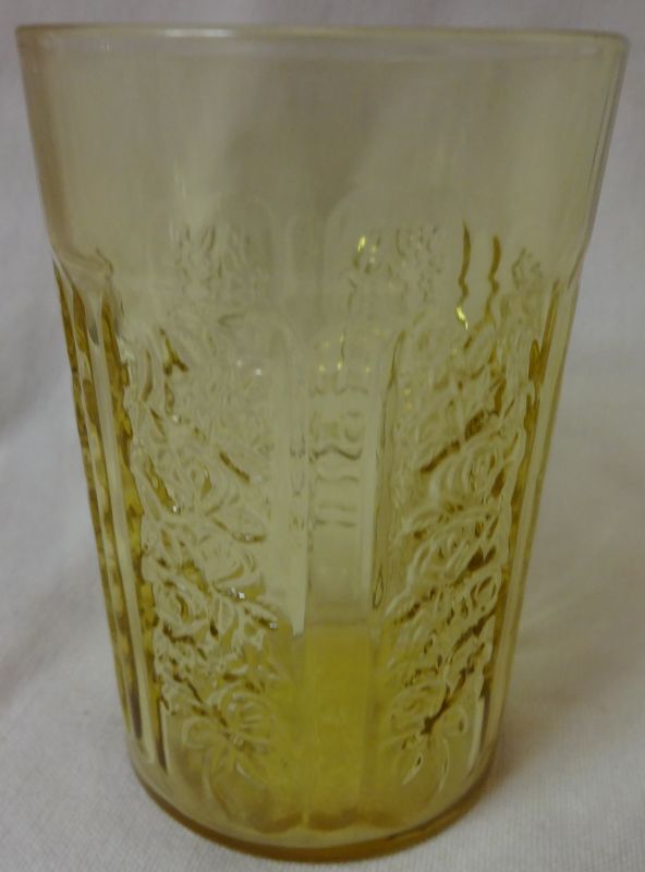 Sharon Amber Water Tumbler Thin 4 1/8&quot; 9 oz Federal Glass Company