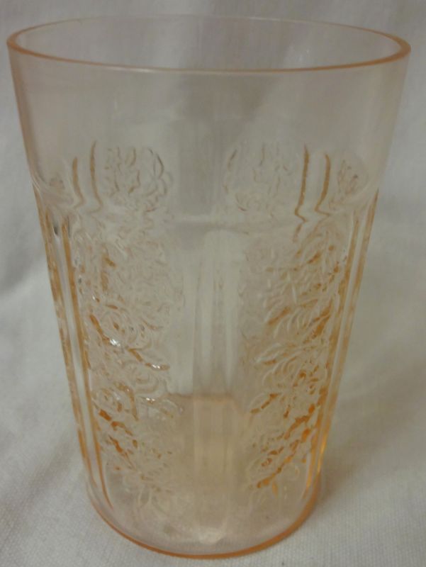 Sharon Pink Water Tumbler Thin 4 1/8&quot; 9 oz Federal Glass Company