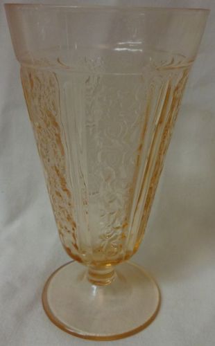 Sharon Pink Ice Tea Tumbler Footed 6.5" 15 oz Federal Glass Company