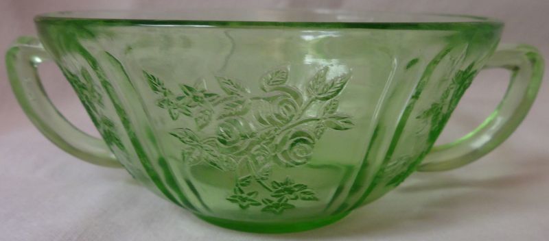 Sharon Green Creamsoup 5&quot; Federal Glass Company
