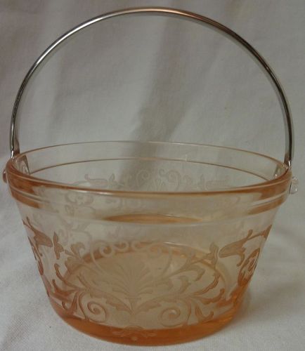Versailles Rose Whipped Cream Pail 4.75" Fostoria Glass Company