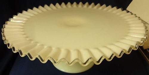 Silvercrest Footed Cake Plate 13" Fenton Art Glass