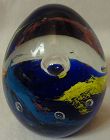Paperweight Cobalt Yellow Red Crystal 4"