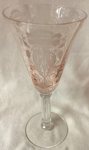 Flanders Pink Wine 6 1/8" 3 oz Tiffin Glass Company