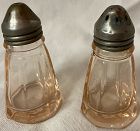 Pair Table Shakers 3" Pink Hazel Atlas