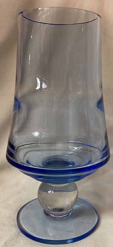 Swedish Optic Copen Blue Pagoda Vase 10&quot; Tiffin Glass Company