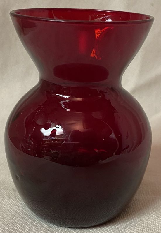 Party Vase Ruby Footed 3 1/8&quot;