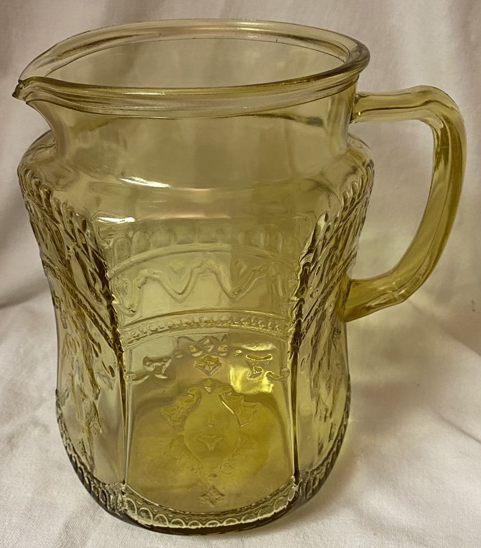 Patrician Amber Pitcher 75 oz 8&quot; Federal Glass Company