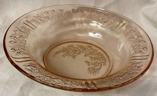 Sharon Pink Flat Soup 7.75" Federal Glass Company