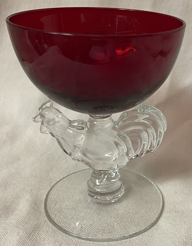 Chanticleer Red Cocktail 4&quot; Morgantown Glass