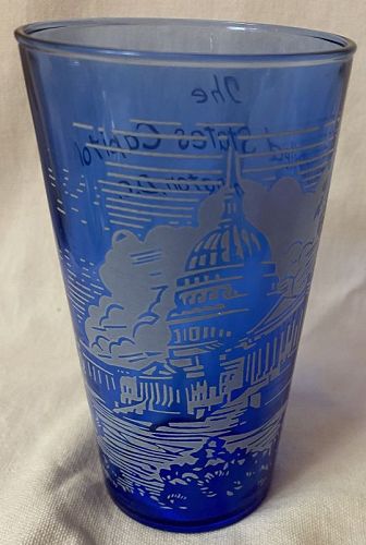 Washington D C Ritz Blue Tumbler 5" Hazel Atlas Glass Company