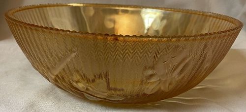 Iris Iridescent Beaded Edge Bowl 8" Jeannette Glass Company