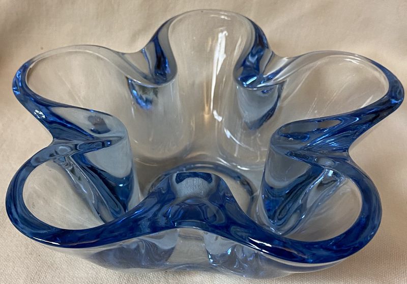 Patio Ashtray Copen Blue 6.75&quot; Tiffin Glass Company