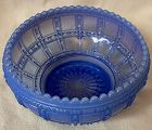 Beaded Edge Blue Opalescent Round Cupped Bowl 5" Imperial Glass