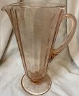 Floral Pink Lemonade Pitcher 10.25" 48 oz Jeannette Glass Company