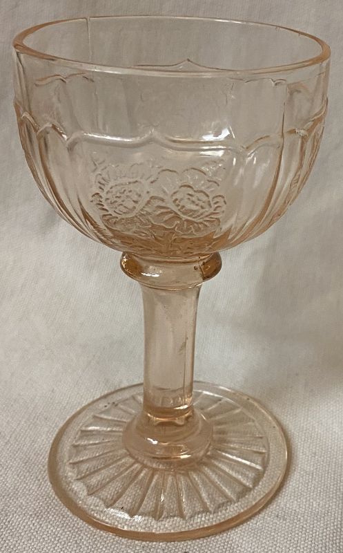 Mayfair Pink Cocktail Goblet 4&quot; 3 oz Hocking Glass Company