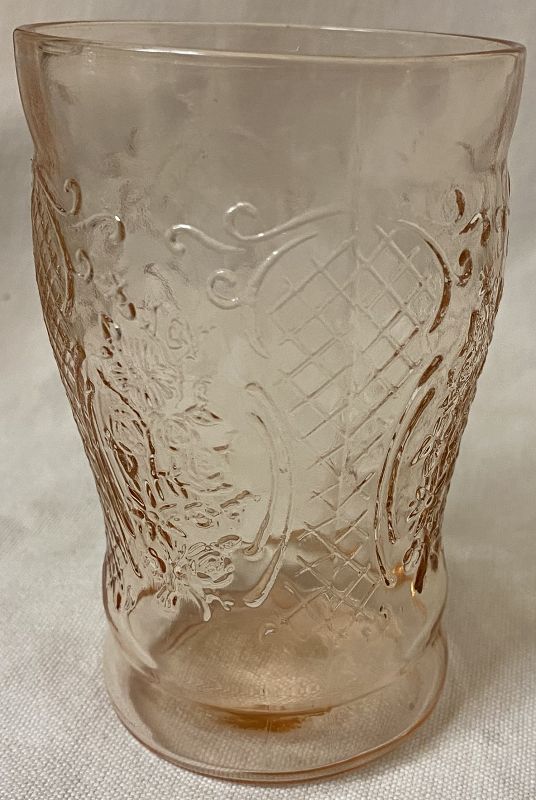 Normandie Pink Water Tumbler 4.25&quot; 9 oz Federal Glass Company