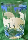 Polar Bear Blue & White Whiskey Tumbler 3 1/8" Hazel Atlas Glass