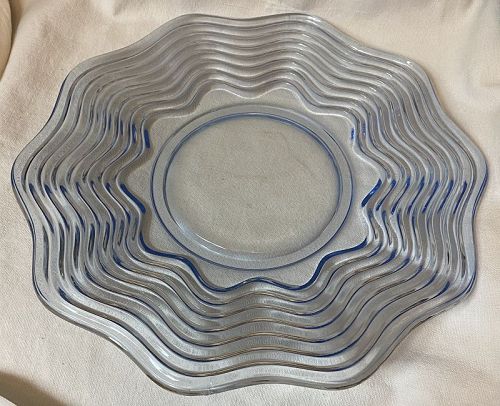 Caribbean Blue Plate 10.5" Duncan Miller Glass Company