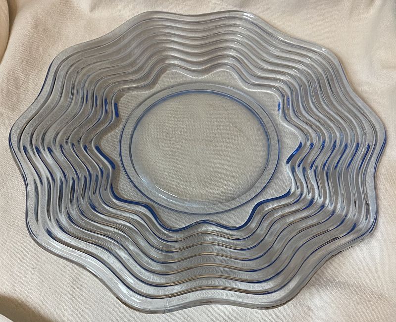 Caribbean Blue Plate 10.5&quot; Duncan Miller Glass Company