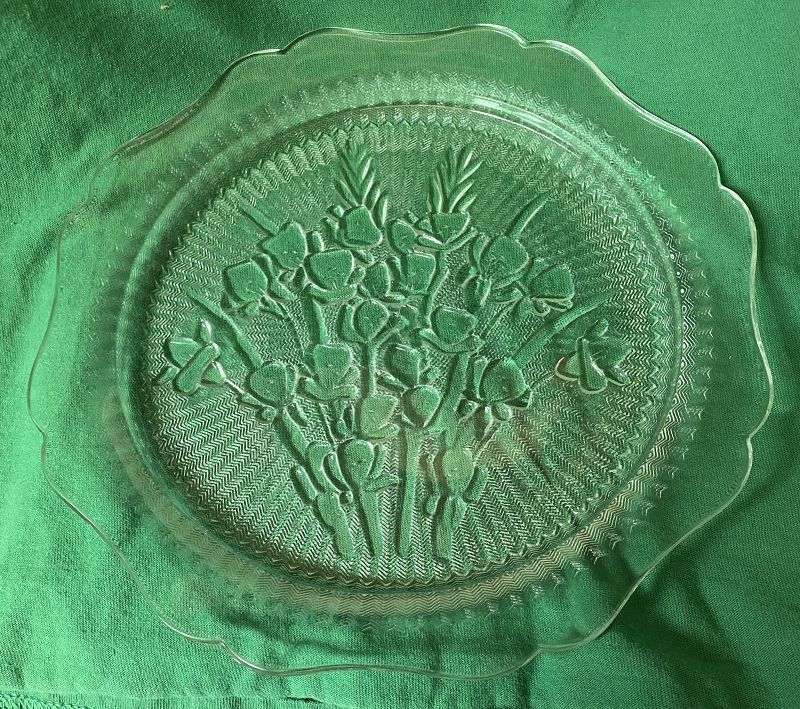 Iris Crystal Dinner Plate 9&quot; Jeannette Glass Company