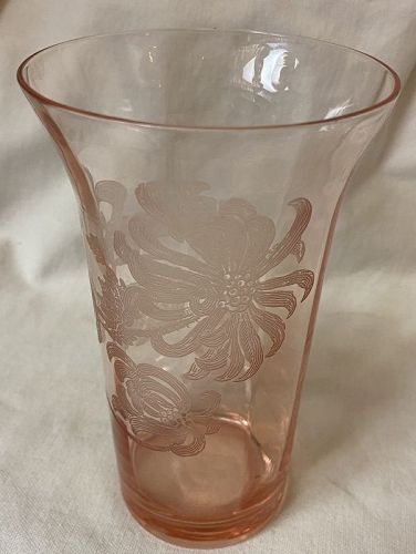 Carnation Pink Tumbler Flat 5.5" Cambridge Glass Company