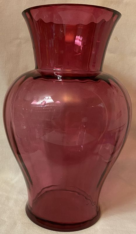 Vase 11.25&quot; Cranberry Pilgrim Glass Company