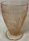 Cherry Blossom Pink Tumbler AOP Scalloped 4.5" 8 oz Jeannette Glass