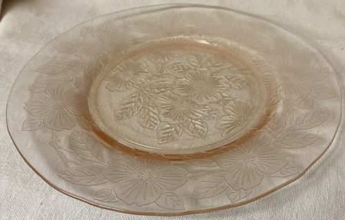 Dogwood Pink Lunch Plate 8" Mac Beth Evans Glass Company