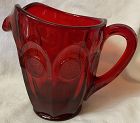 Coin Red Quart Pitcher 6 3/16" 32 oz Fostoria Glass Company