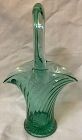 Twisted Optic Green Basket 10" Imperial Glass Company
