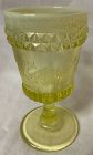 Wildflower Vaseline Goblet 6" L G Wright