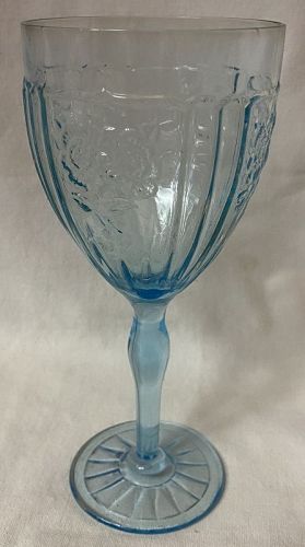 Mayfair Blue Blown Water Goblet 7.25" 9 oz Hocking Glass Company