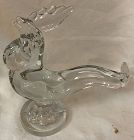 Rooster Crystal Crooked Tail 7.5" New Martinsville Glass Company