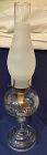 Oil Lamp 10" Crystal with Frosted Chimney 20.5"