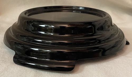 Pedestal Black Glass 4.5" Top 6.5" Bottom