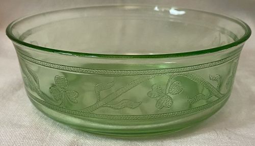 Cloverleaf Green Cereal Bowl 5" Hazel Atlas Glass Company